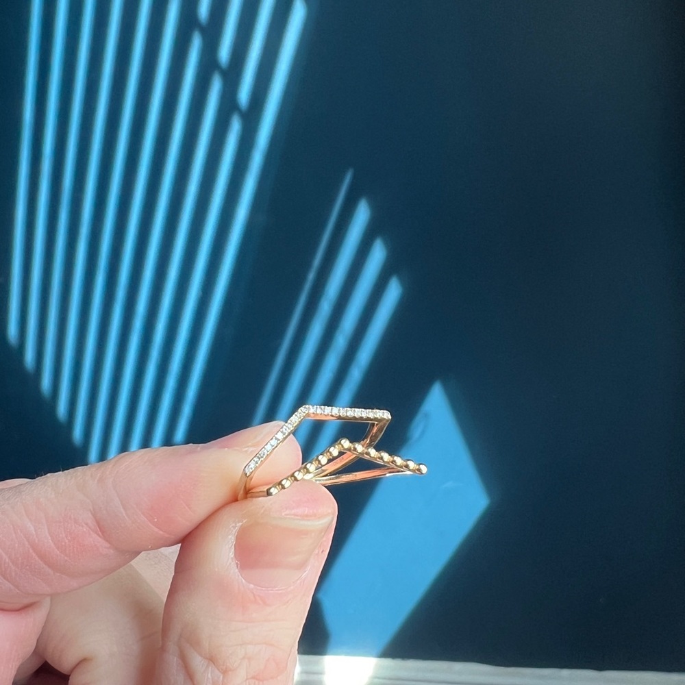 Solid Gold Chevron Stacker Set - image 6